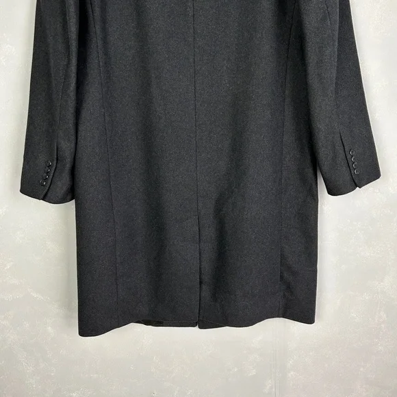 London Fog men's size 42L wool blend long coat dark gray lined - Picture 8 of 16